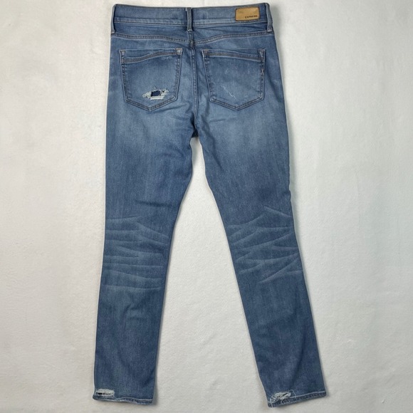 Express Performance Cropped Skinny Jeans Womens Sz 6 Mid Rise Distressed Stretch - Picture 2 of 11